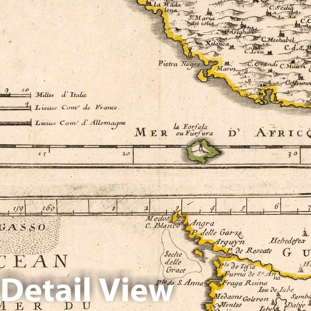 Historic Map : World Atlas Map, Isles of Malta, Gozo, and Cape Verde, and the Country of the Negroes. 1700 - Vintage Wall Art