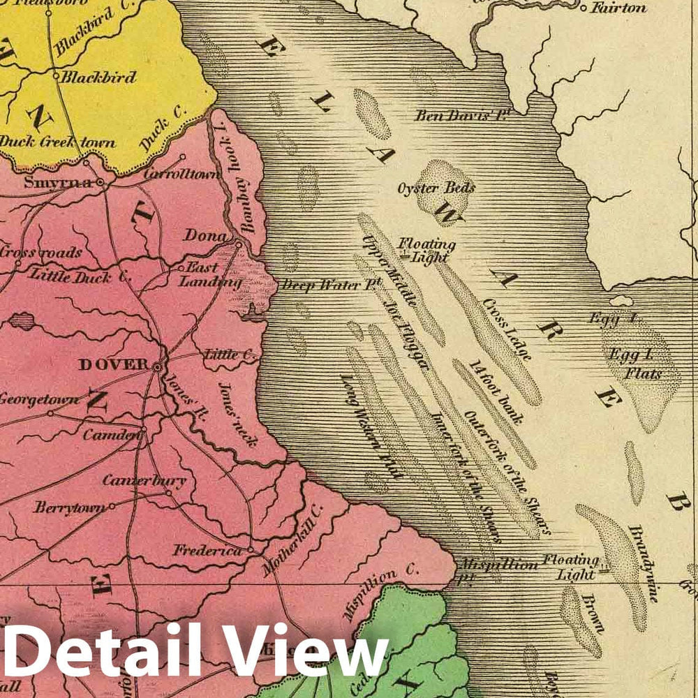 Historic Map : Classical Atlas Map, Delaware. 1831 - Vintage Wall Art