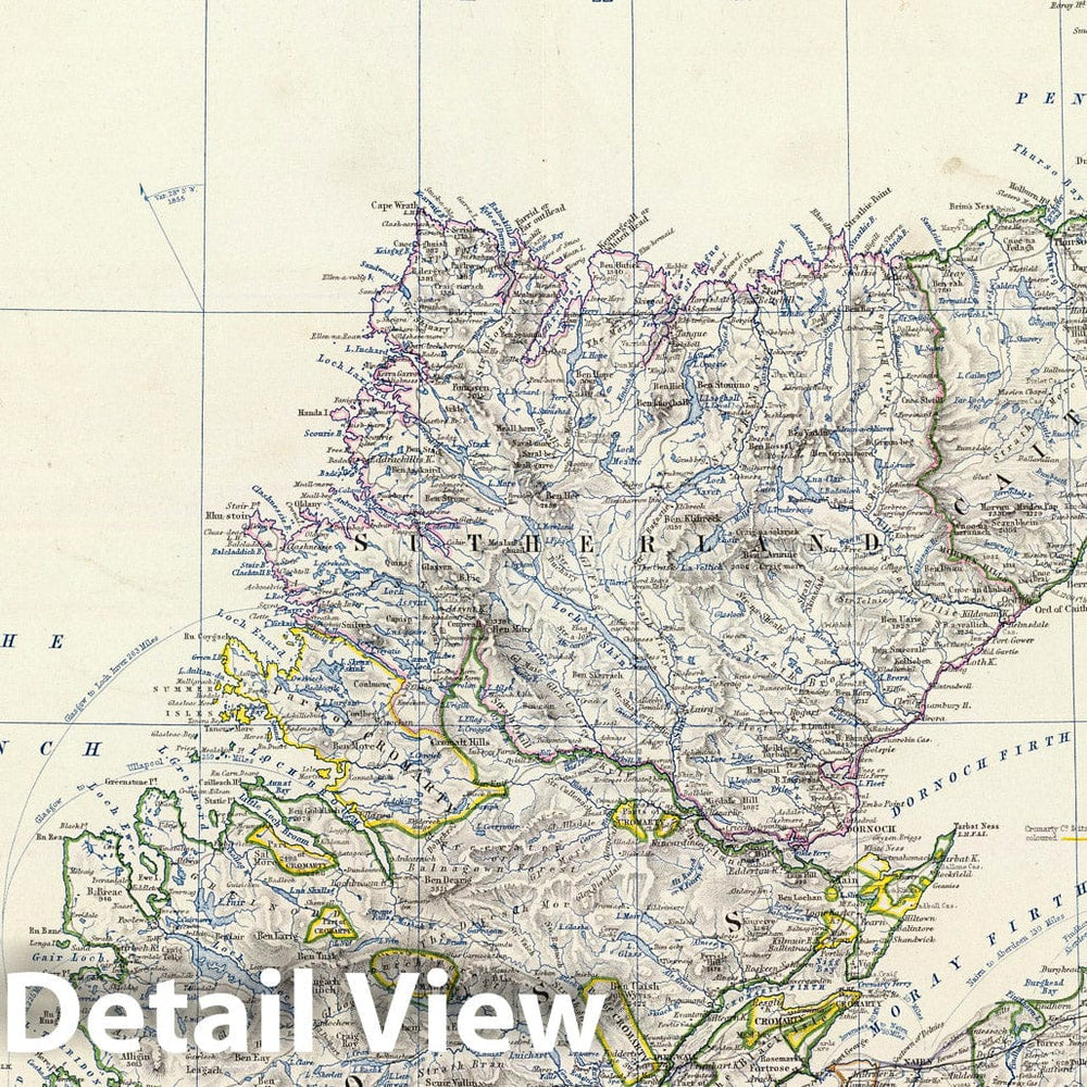 Historic Map : World Atlas Map, Scotland N. 1861 - Vintage Wall Art