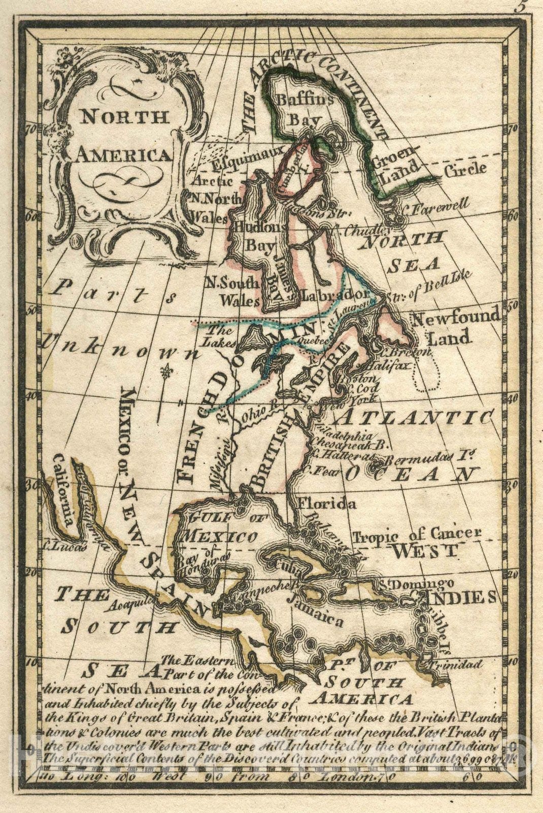 Historic Map : World Atlas Map, North America 1758 - Vintage Wall Art