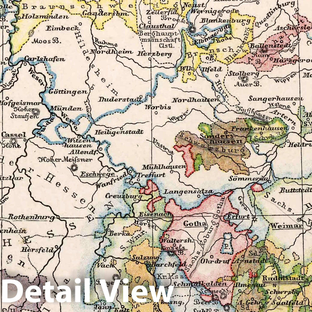 Historic Map : School Atlas Map, 18. Political Overview of North Central Germany. 1872 - Vintage Wall Art