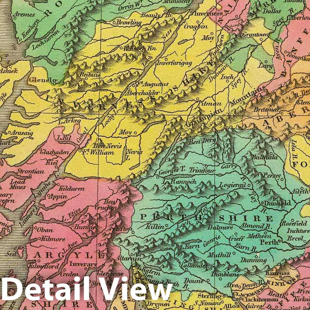 Historic Map : Classical Atlas Map, Scotland. 1831 - Vintage Wall Art