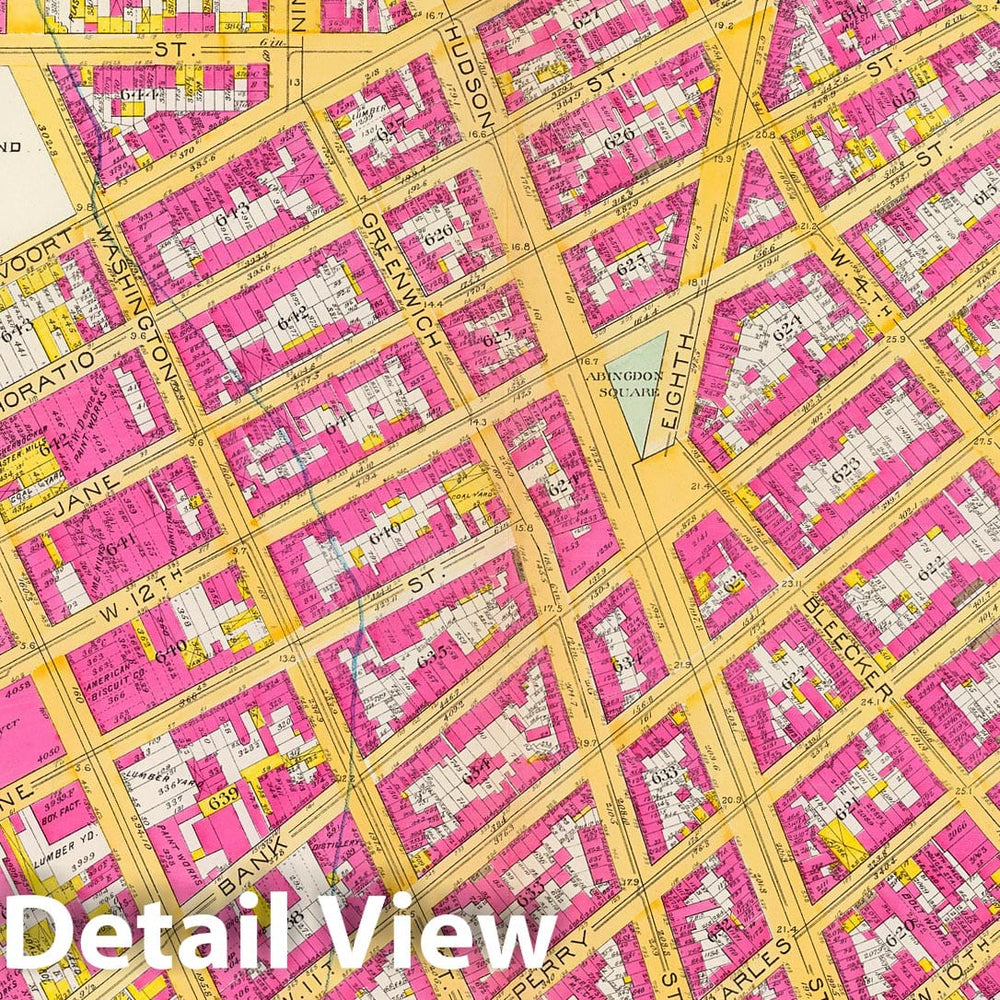 Historic Map : Manhattan Fire Insurance City Atlas Map, Pl. 10: ward 9. 1891 - Vintage Wall Art