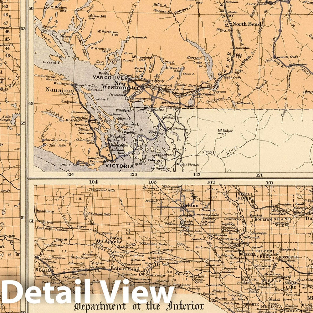 Historic Map : No.16, Telephone : Manitoba, Saskatchewan, Alberta, British Columbia & Yukon 1906 - Vintage Wall Art