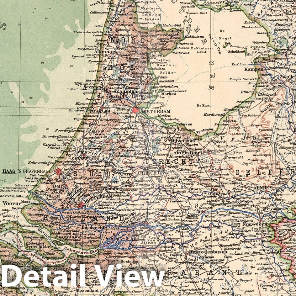 Historic Map : Netherlands,34. Niederlande. Netherlands. 1925 , Vintage Wall Art