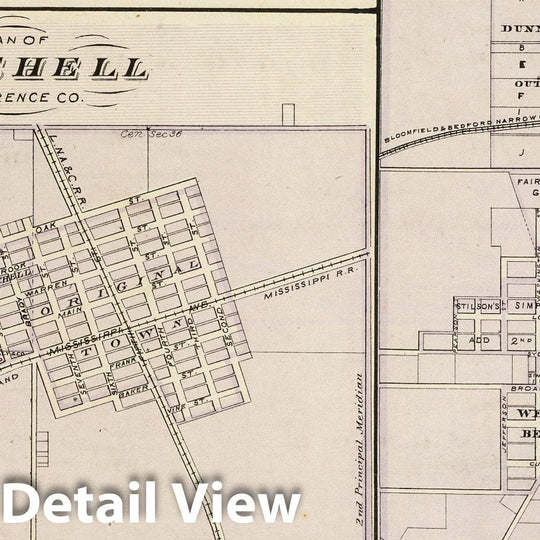 Historic Wall Map : State Atlas Map, Plan of Washington, Daviess Co. (with) Paoli, Orleans, Mitchell, Bedford. 1876 - Vintage Wall Art