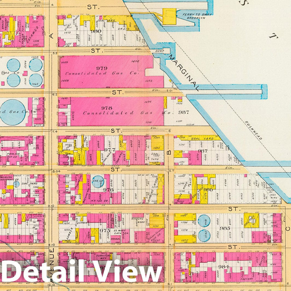 Historic Map : Manhattan Fire Insurance City Atlas Map, Pl. 15: ward 18. 1891 - Vintage Wall Art