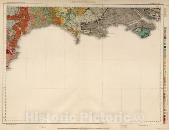 Historic Map : Geologic Atlas Map, Sheet 14. Ordnance Survey of England and Wales. 1896 - Vintage Wall Art