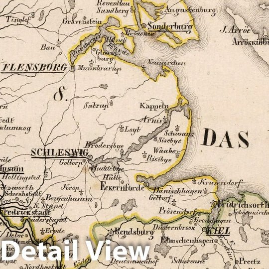 Historic Map : Denmark, V.1:1-5: V: II: Daenemark: Herz: 8. Schleswig. 9. Holstein.10. Lauenburg 1825 , Vintage Wall Art