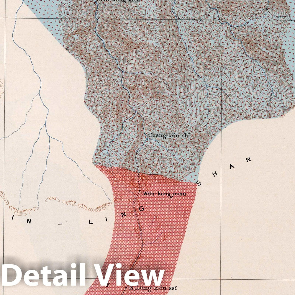 Historic Map : Geologic Atlas Map, a-2. Won-Kung-Miau Sheet. 1906 v1 Vintage Wall Art