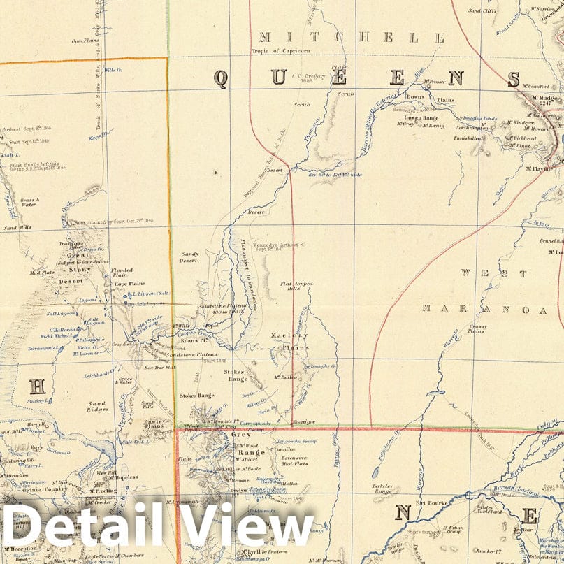 Historic Map : World Atlas Map, S. Australia, N.S.W, Victoria, Queensland. 1861 - Vintage Wall Art