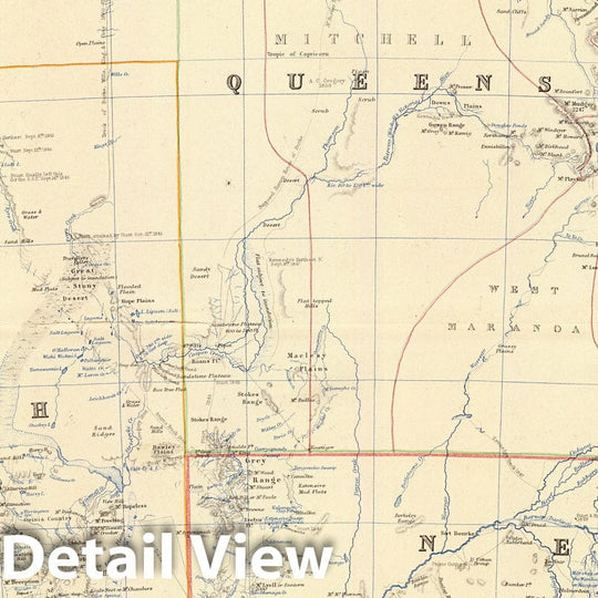 Historic Map : World Atlas Map, S. Australia, N.S.W, Victoria, Queensland. 1861 - Vintage Wall Art