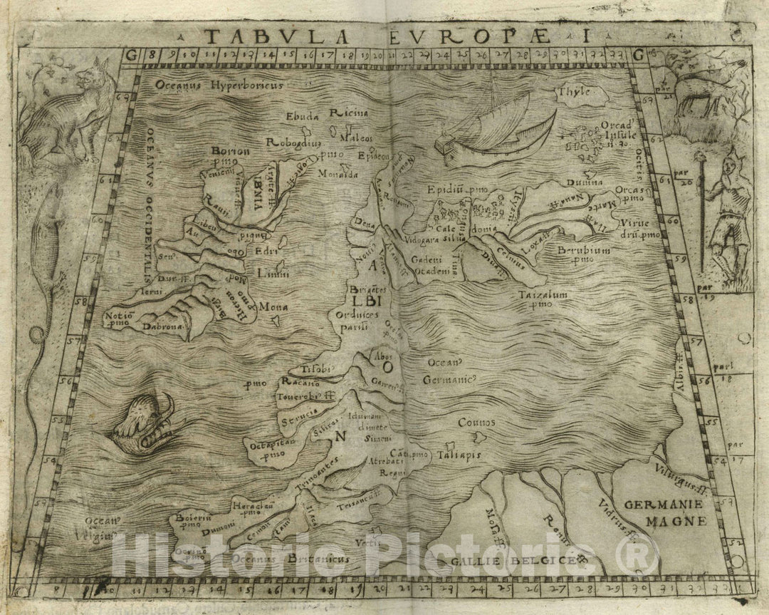 Historic Map : Great Britain, British Isles, EuropeTabula Europae I 1548 , Vintage Wall Art