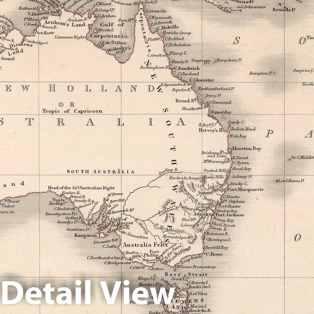 Historic Map : World Atlas Map, Australasia. 1841 - Vintage Wall Art