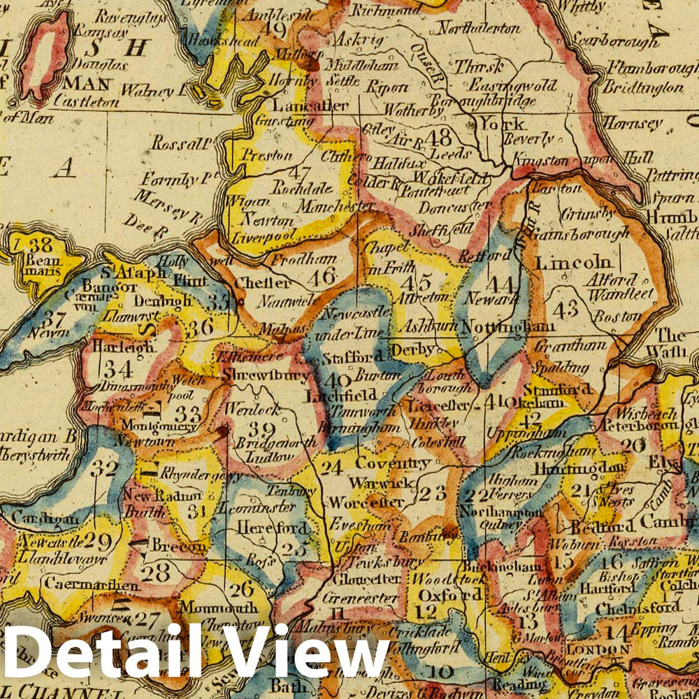 Historic Map : World Atlas Map, England, Wales. 1821 - Vintage Wall Art