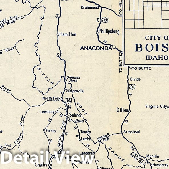 Historic Map : Highway Map State of Idaho, 1938 - Vintage Wall Art