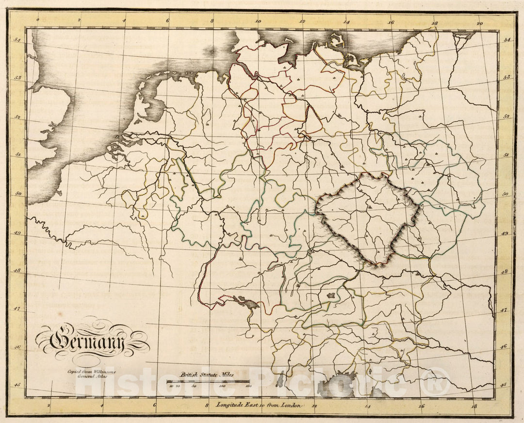 Historic Map : School Atlas Map, Germany 1815 - Vintage Wall Art