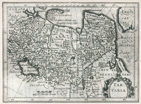 Historic Map : Tartary, AsiaTartaria 1636 , Vintage Wall Art