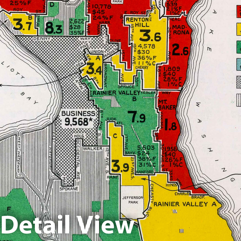 Historic Map : Seattle. 1932 - Vintage Wall Art