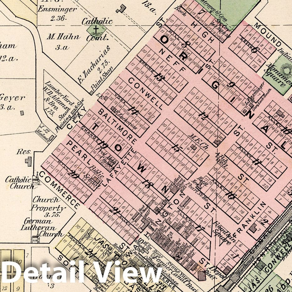 Historic Map : County Atlas Map, Laurel, Indiana. 1882 - Vintage Wall Art