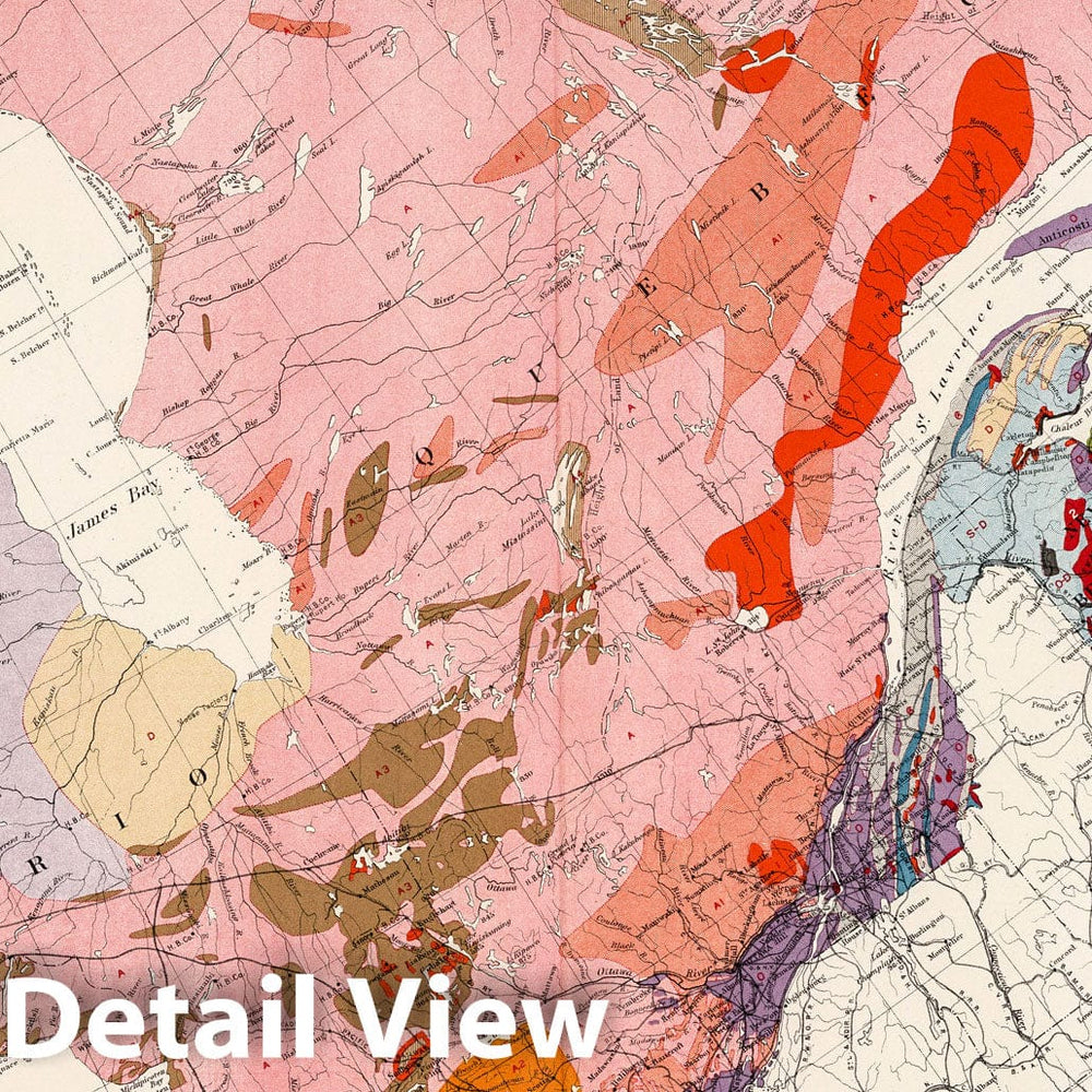 Historic Map : Eat sheet. Geological map of the Dominion of Canada, 1915 - Vintage Wall Art