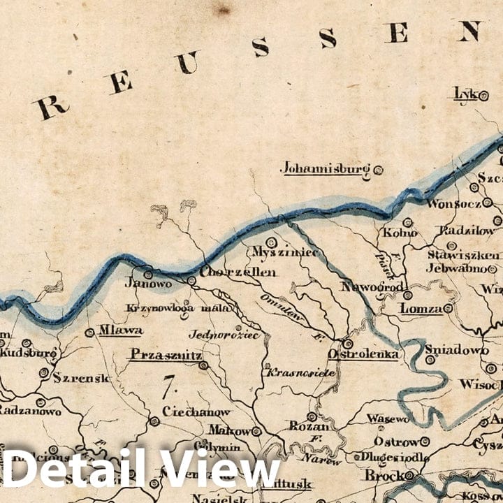 Historic Map : Poland, V.3:11-15:XIV. Polen. Woiwodschaft: 1. Mosovien. 6. Podlachien. 7. Plock. 8. Augustow 1829 , Vintage Wall Art