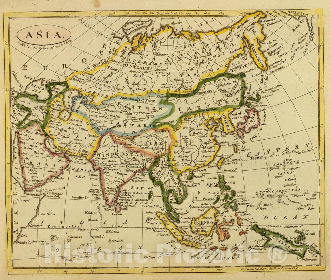 Historic Map : World Atlas Map, Asia. 1821 - Vintage Wall Art