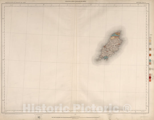 Historic Map : Geologic Atlas Map, Sheet 4. Ordnance Survey of England and Wales. 1891 - Vintage Wall Art