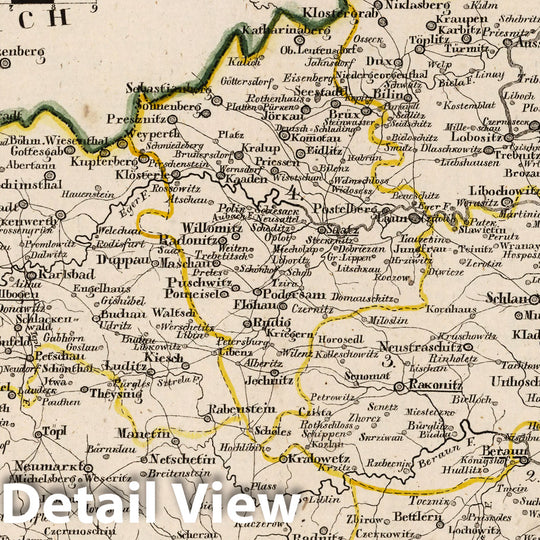 Historic Map : Germany, V.3:11-15:XI:1. Oesterreich. A. Deutsche Erbstaaten.VII. Konigr: Bohmen Kreis 1828 v1 , Vintage Wall Art