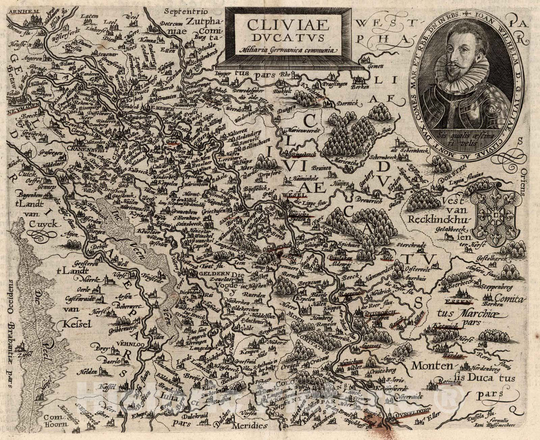 Historic Map : Germany,39. Cliviae Ducatus. 1600 , Vintage Wall Art