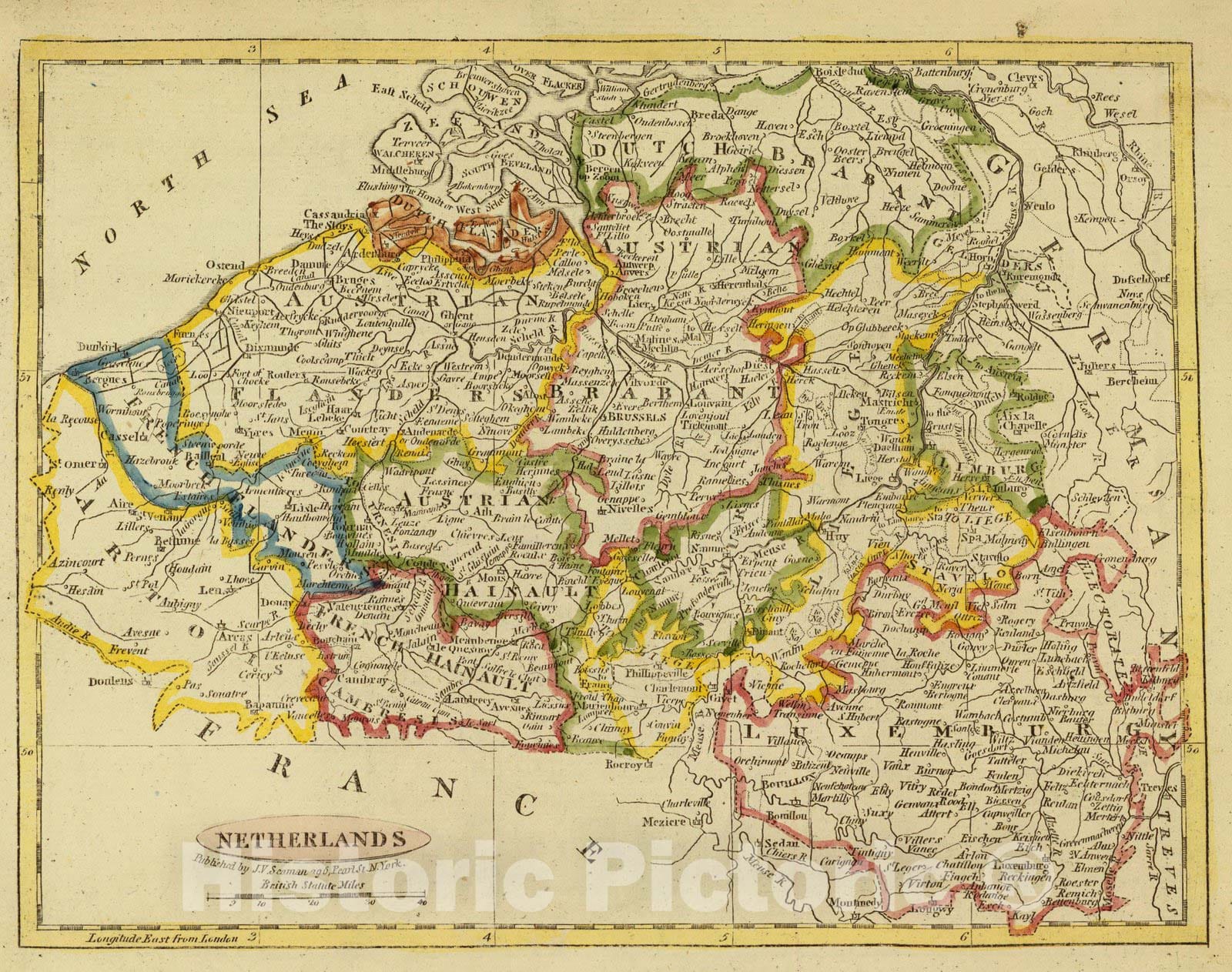 Historic Map : World Atlas Map, Netherlands. 1821 - Vintage Wall Art