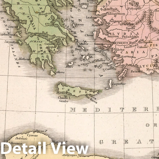 Historic Map : World Atlas Map, Asia Minor and the adjacent countries 1838 - Vintage Wall Art