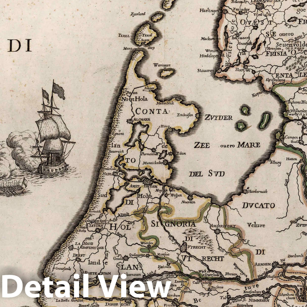 Historic Map : Netherlands, , EuropeProvincie Vnite de Paesi Bassi 1702 , Vintage Wall Art