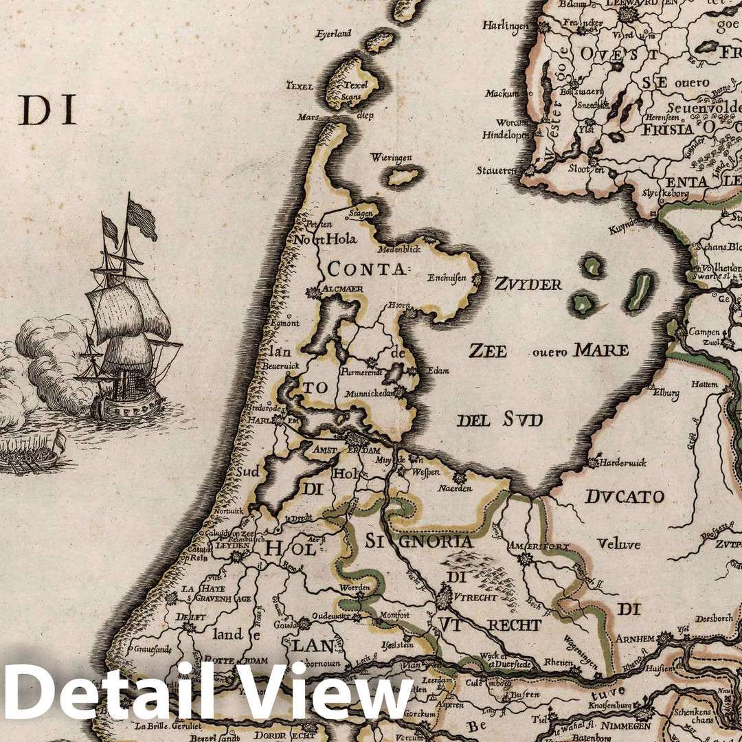 Historic Map : Netherlands, , EuropeProvincie Vnite de Paesi Bassi 1702 , Vintage Wall Art