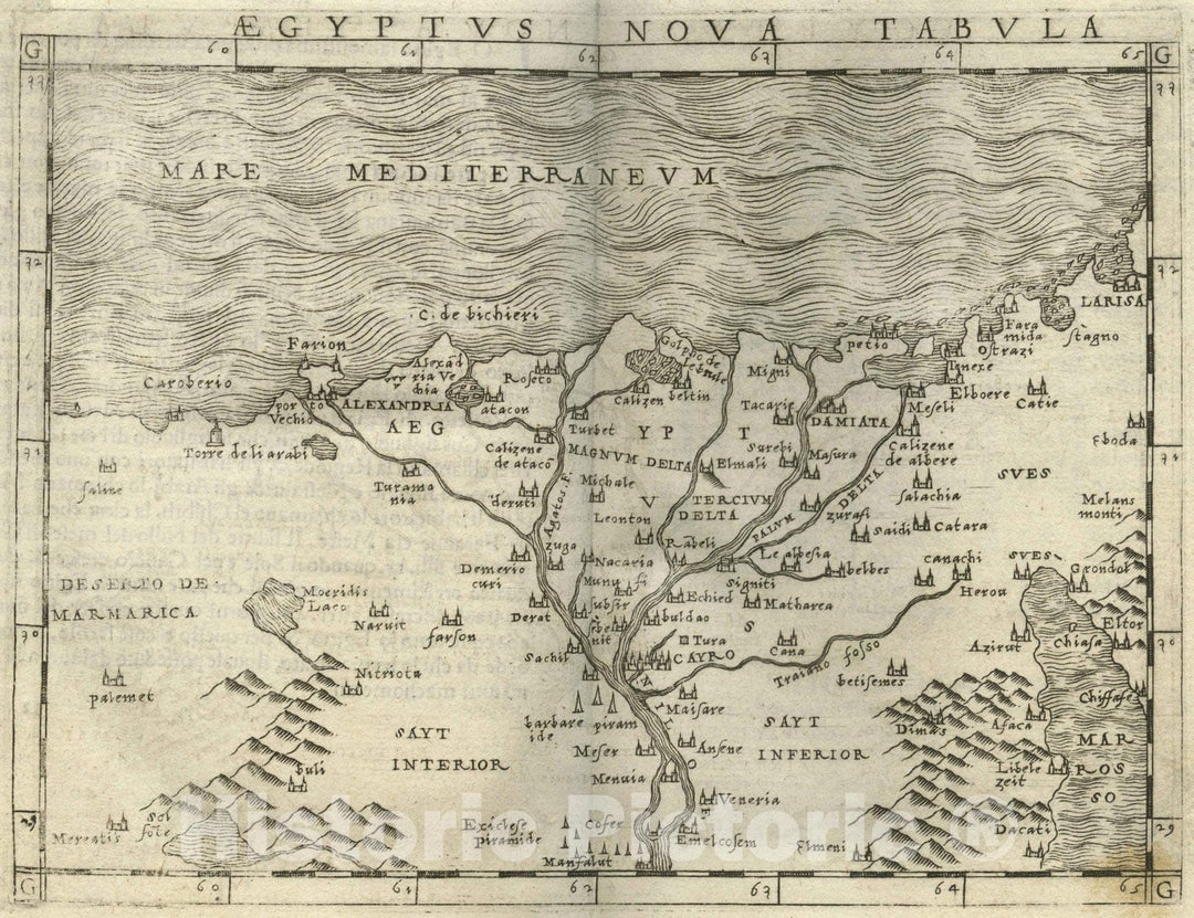 Historic Map : Aegyptus Nova Tabula., 1548, Vintage Wall Decor