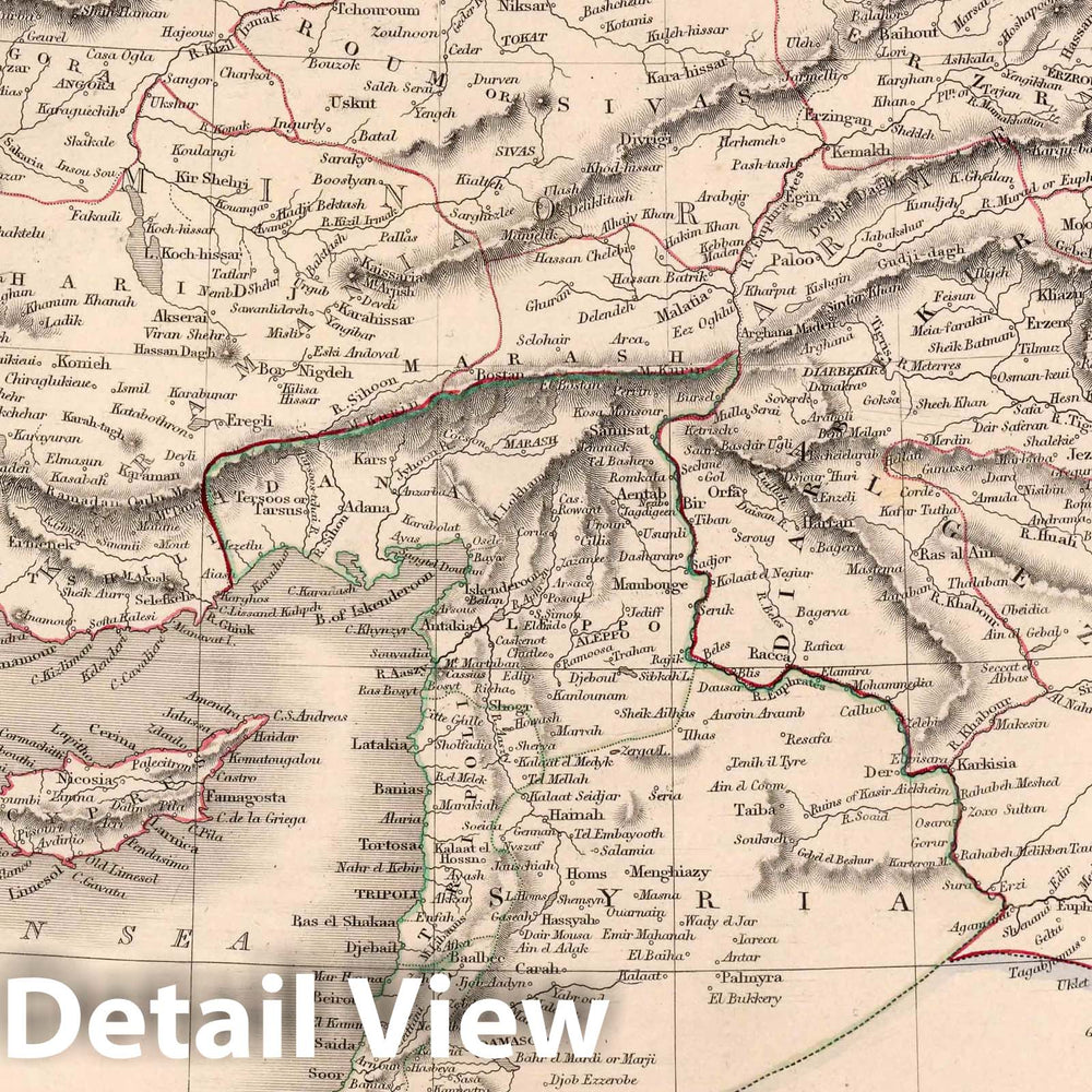 Historic Wall Map : World Atlas Map, Turkey in Asia. 1841 - Vintage Wall Art