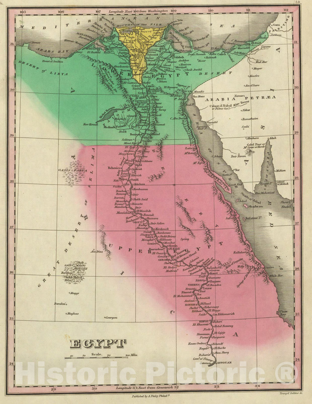 Historic Map : Classical Atlas Map, Egypt. 1831 - Vintage Wall Art