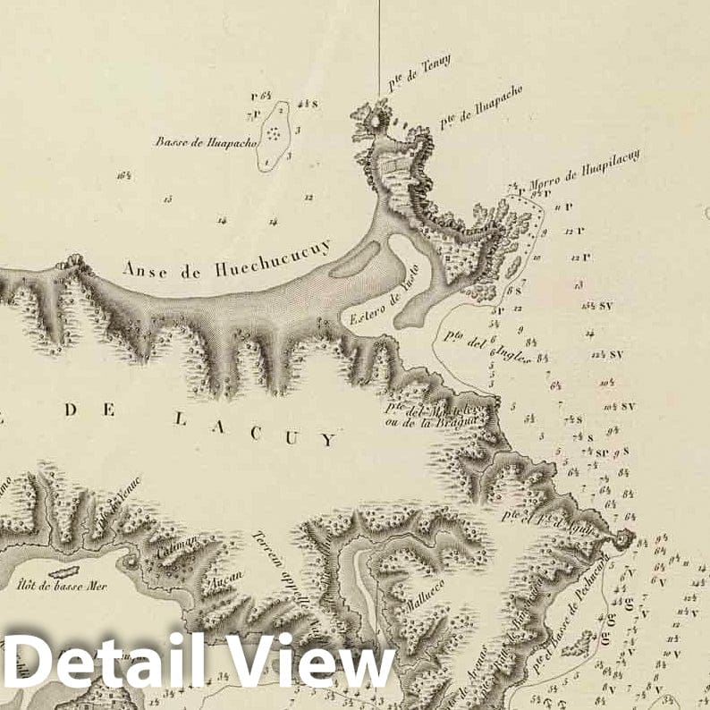 Historic Map : Chile, Chart Map, Sn. Carlos, Port de. 1821 , Vintage Wall Art