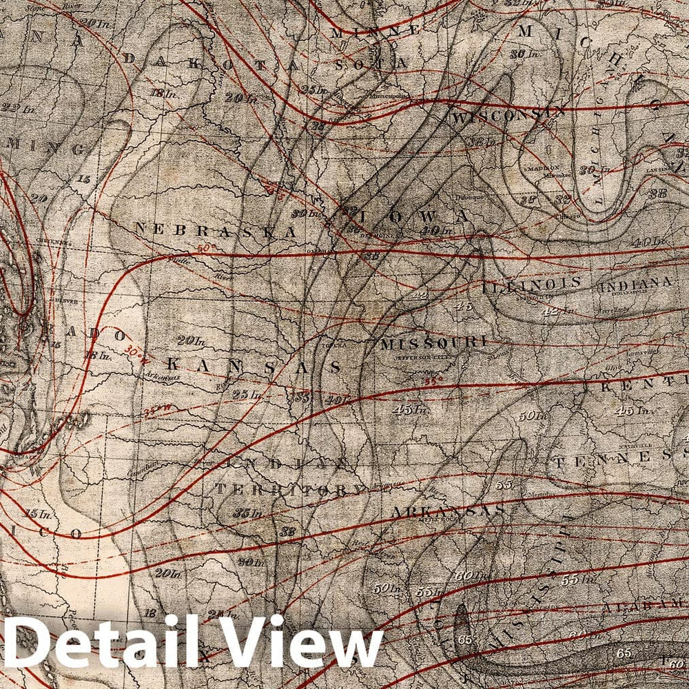 Historic Map : Climatological Map of the United States, 1873 - Vintage Wall Art