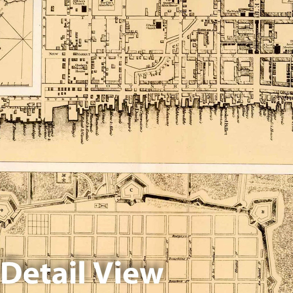 Historic Map : Historical Atlas Map, Plate 157. Charlestown, 1780. Philadelphia, 1776. New Orleans, 1803. (Facsimiles). 1932 - Vintage Wall Art