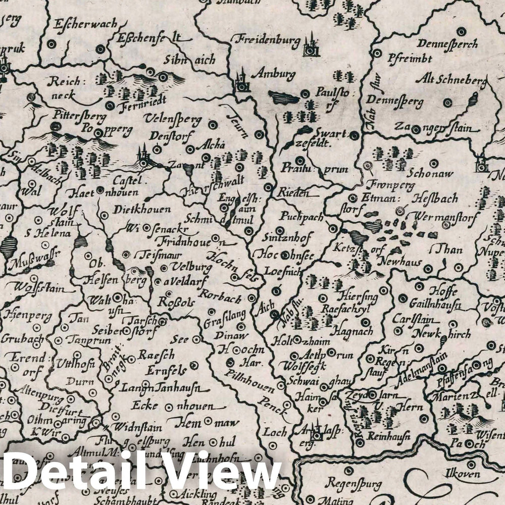 Historic Map : Germany,Palatinatus Bavariae 1636 , Vintage Wall Art