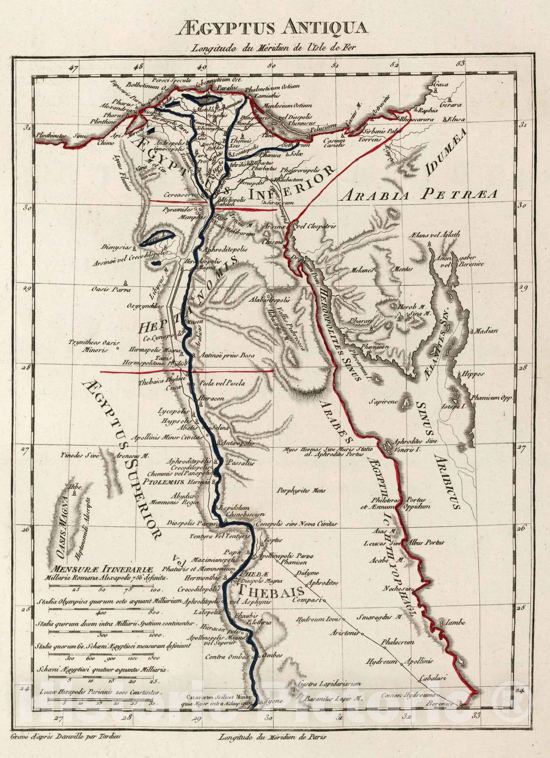 Historic Map : Egypt,XLV. Aegyptus Antiqua. 1804 , Vintage Wall Art