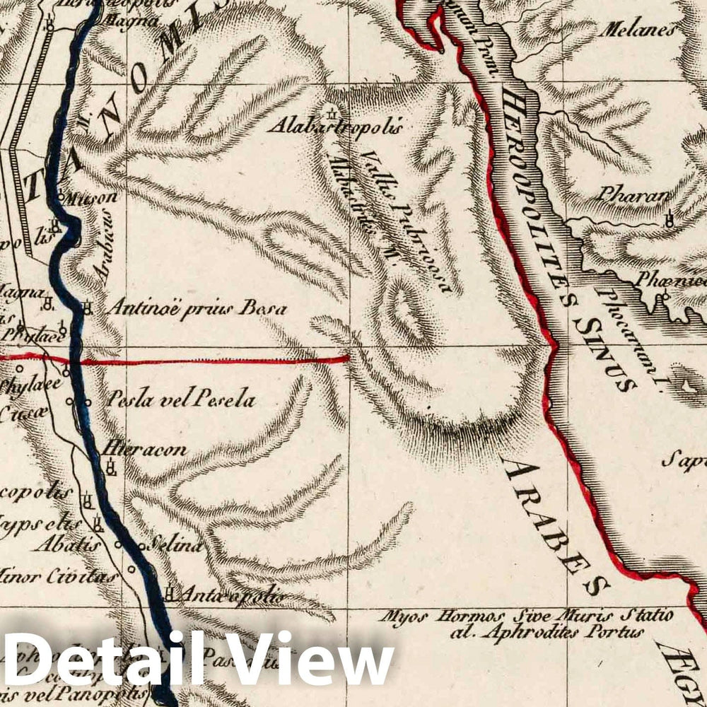 Historic Map : Egypt,XLV. Aegyptus Antiqua. 1804 , Vintage Wall Art