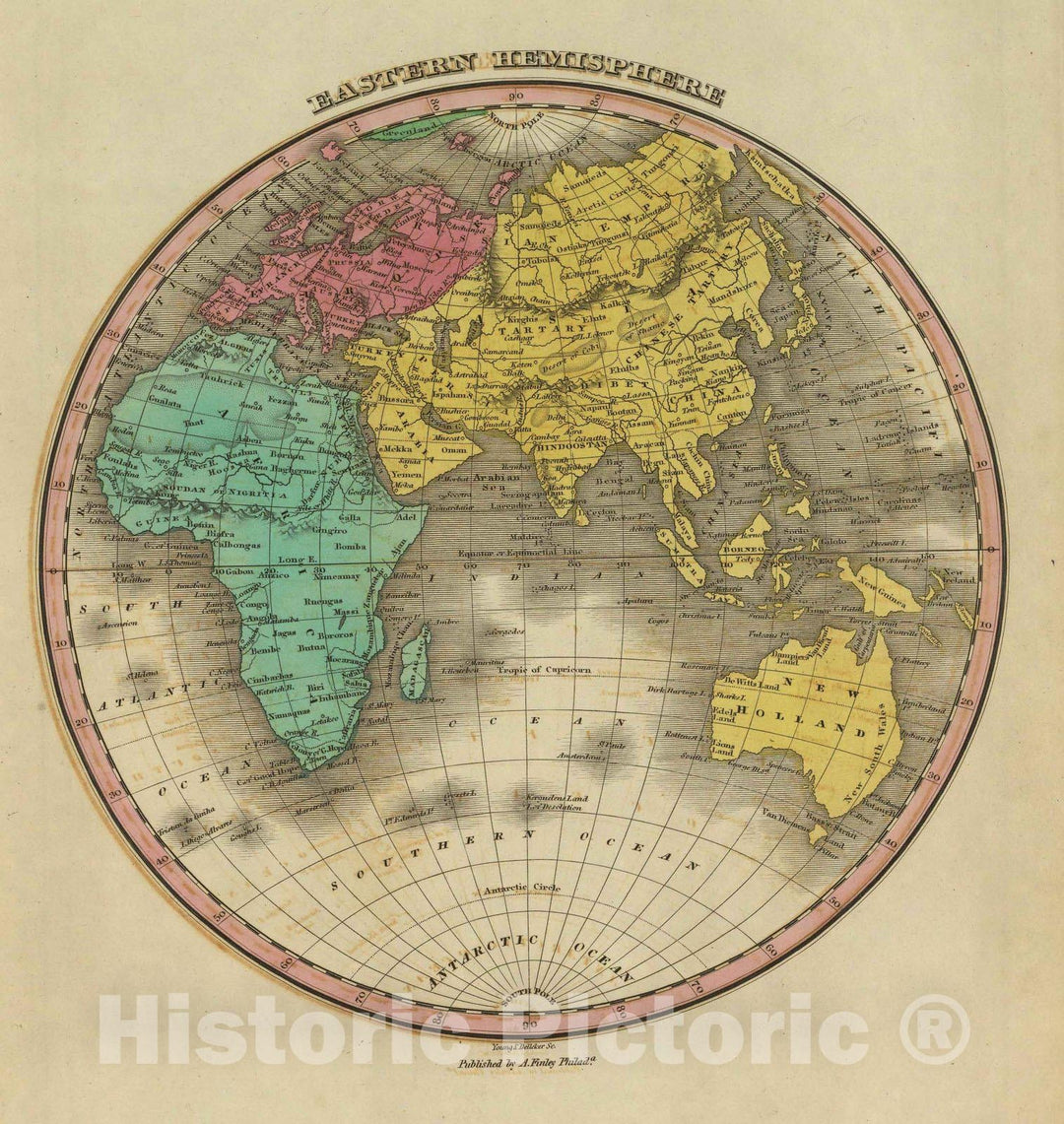 Historic Map : Classical Atlas Map, Eastern Hemisphere. 1831 - Vintage Wall Art