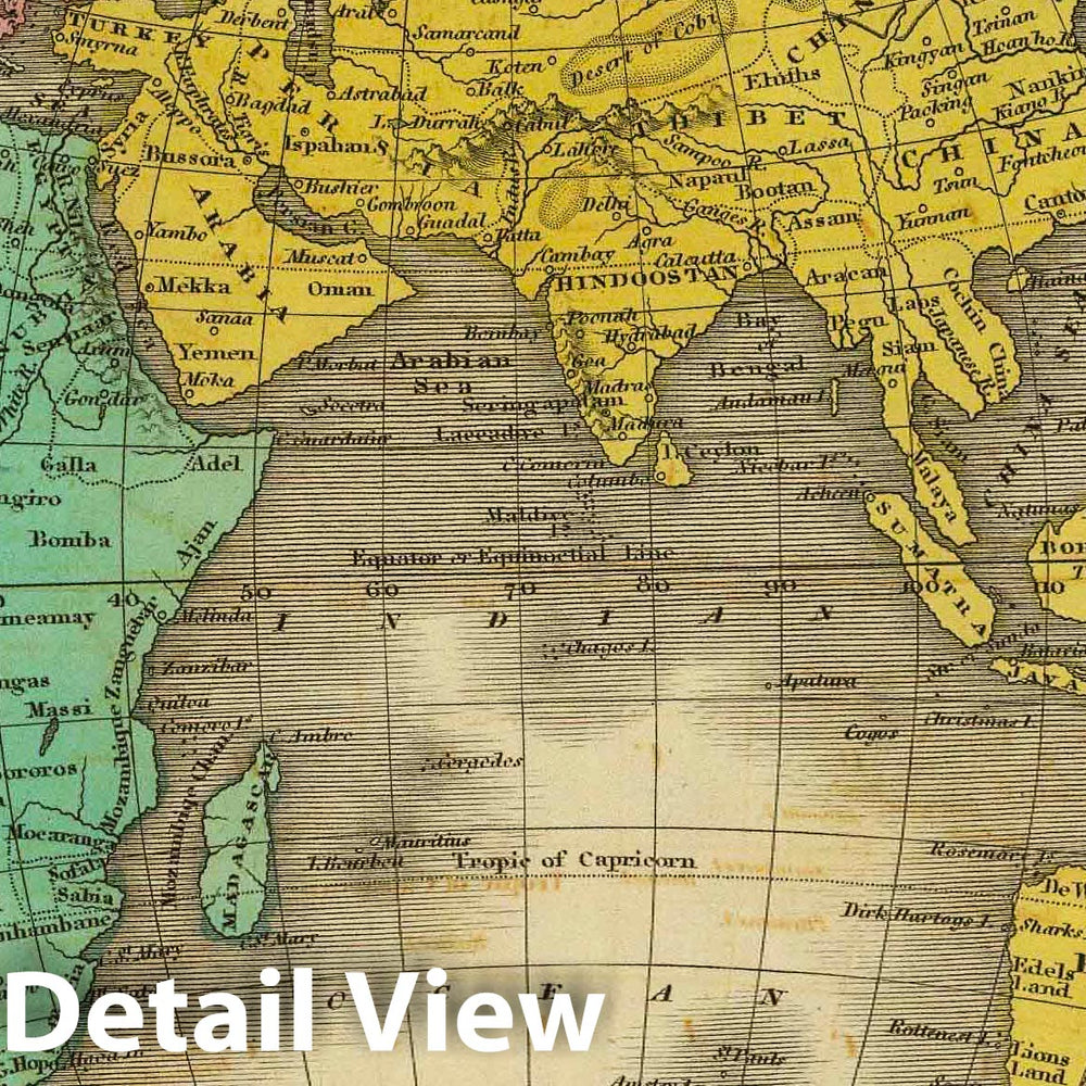 Historic Map : Classical Atlas Map, Eastern Hemisphere. 1831 - Vintage Wall Art