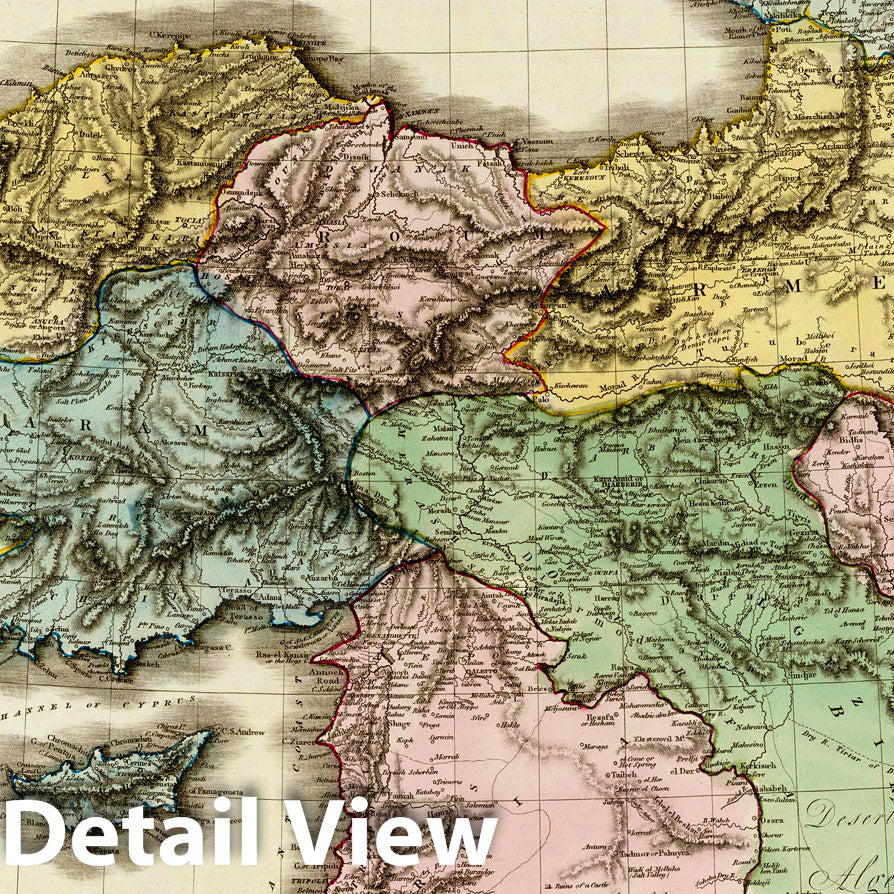 Historic Map : World Atlas Map, Turkey in Asia. 1813 - Vintage Wall Art