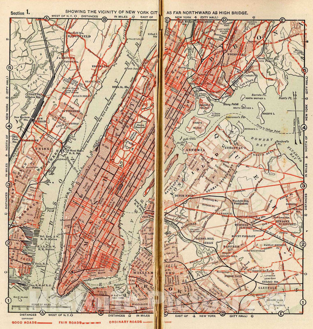 Historic Map : County Atlas Map, 1. New York City. 1902 - Vintage Wall Art