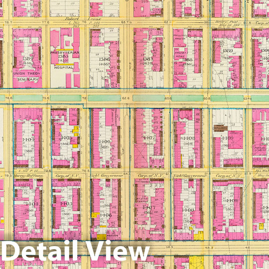 Historic Map : Manhattan Fire Insurance City Atlas Map, Pl. 28: ward 19. 1891 - Vintage Wall Art