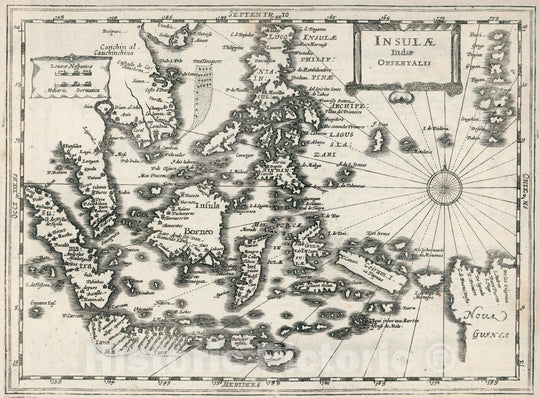 Historic Map : Southeast Asia., AsiaInsulae Indiae Orientalis 1636 , Vintage Wall Art