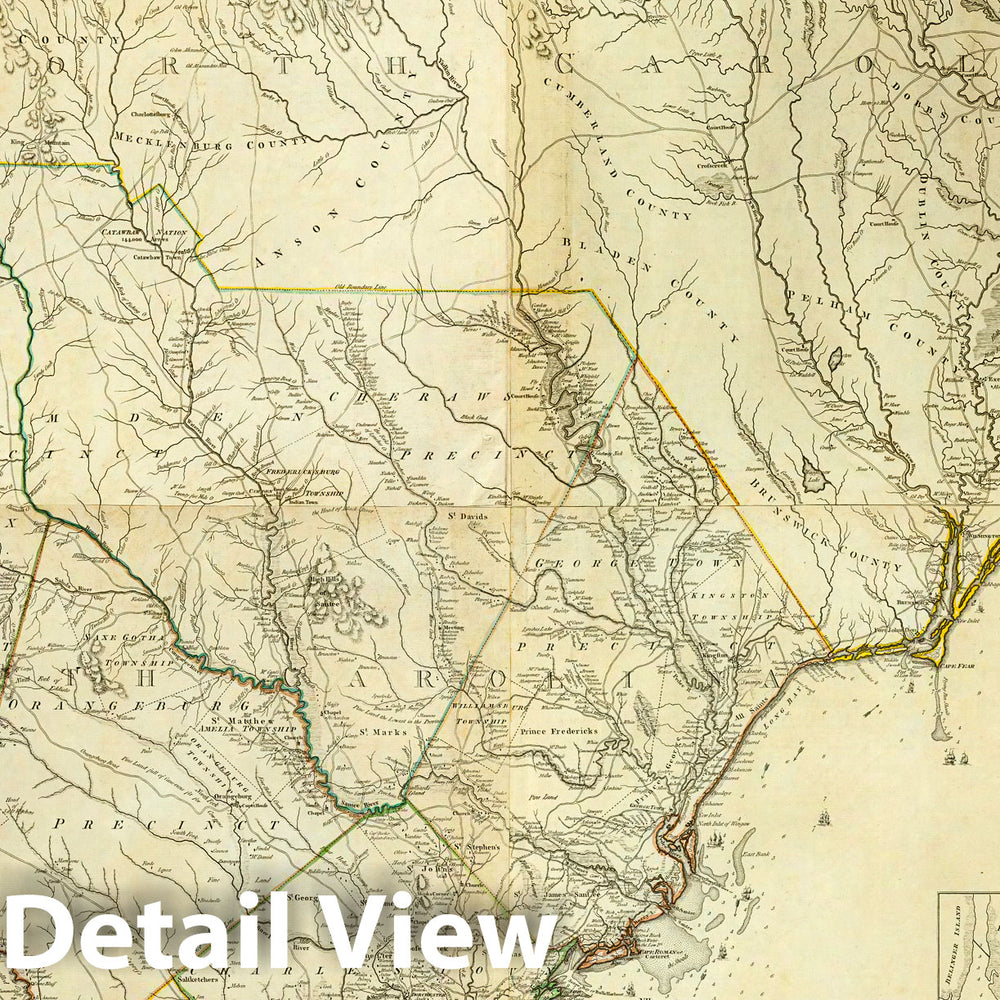 Historic Map : Composite: North & South Carolina. 1776 - Vintage Wall Art